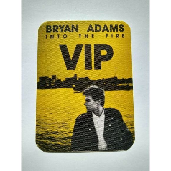 Bryan Adams Into The Fire VIP Backstage Rock Concert Pass Vintage UNUSED - Picture 2 of 3